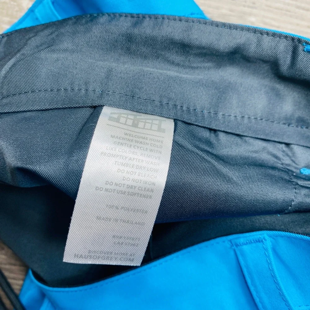 Matte‎ Grey Mens Golf Pants 32 Electric Blue Performance Polyester Trouser